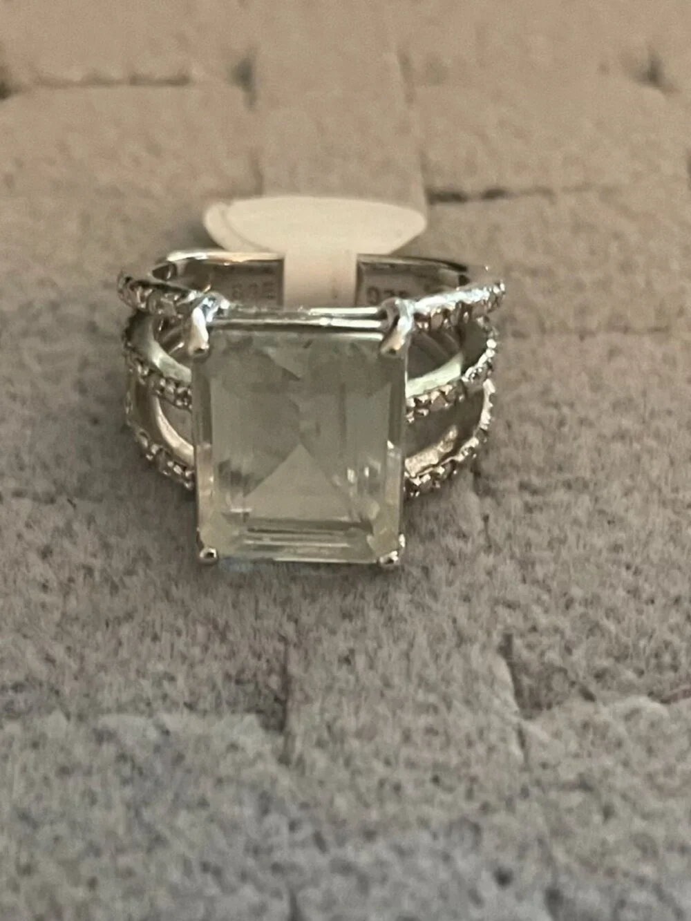 Vintage Sterling Silver Ring Green Amethyst Wide Band 9 grams Size 6 EUC $225